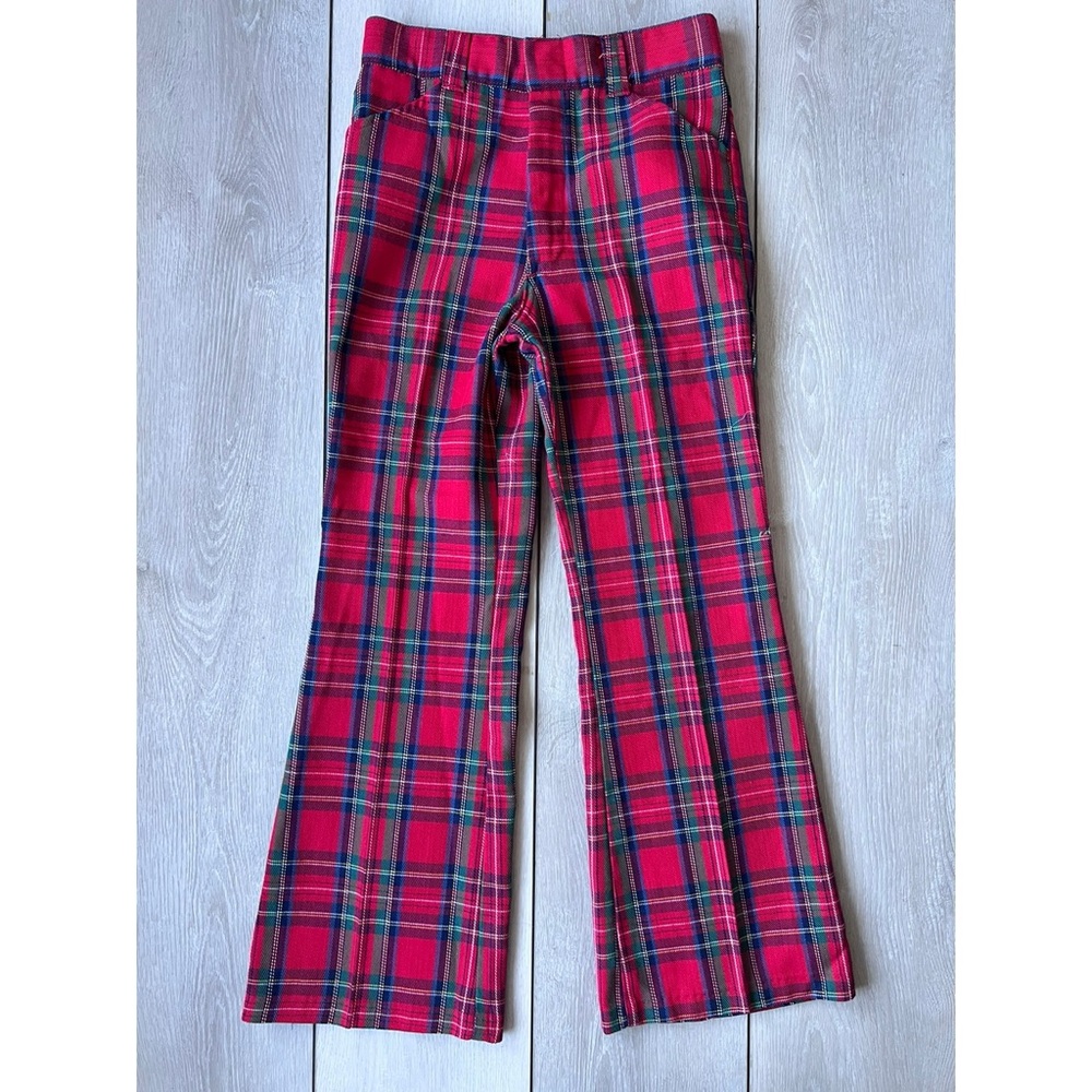Vtg 70s kids plaid Billy the Kidd pants size 11